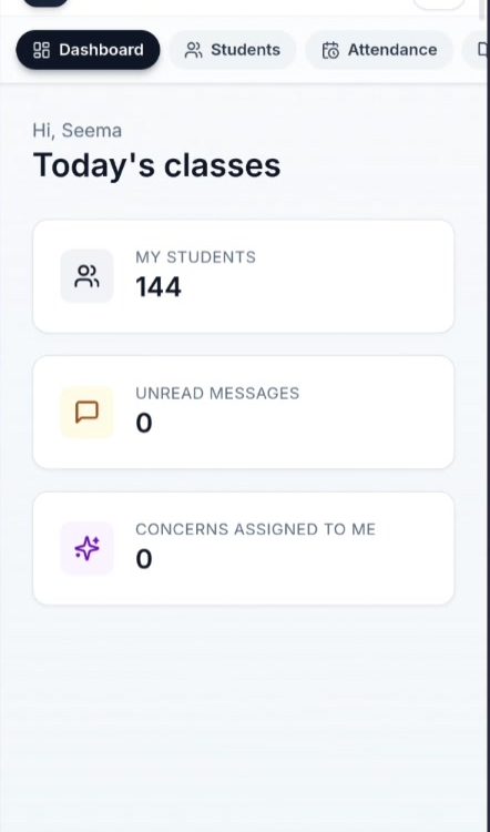 Teacher dashboard